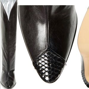 Givenchy 391/2 kangaroo/python kneehigh blk boots